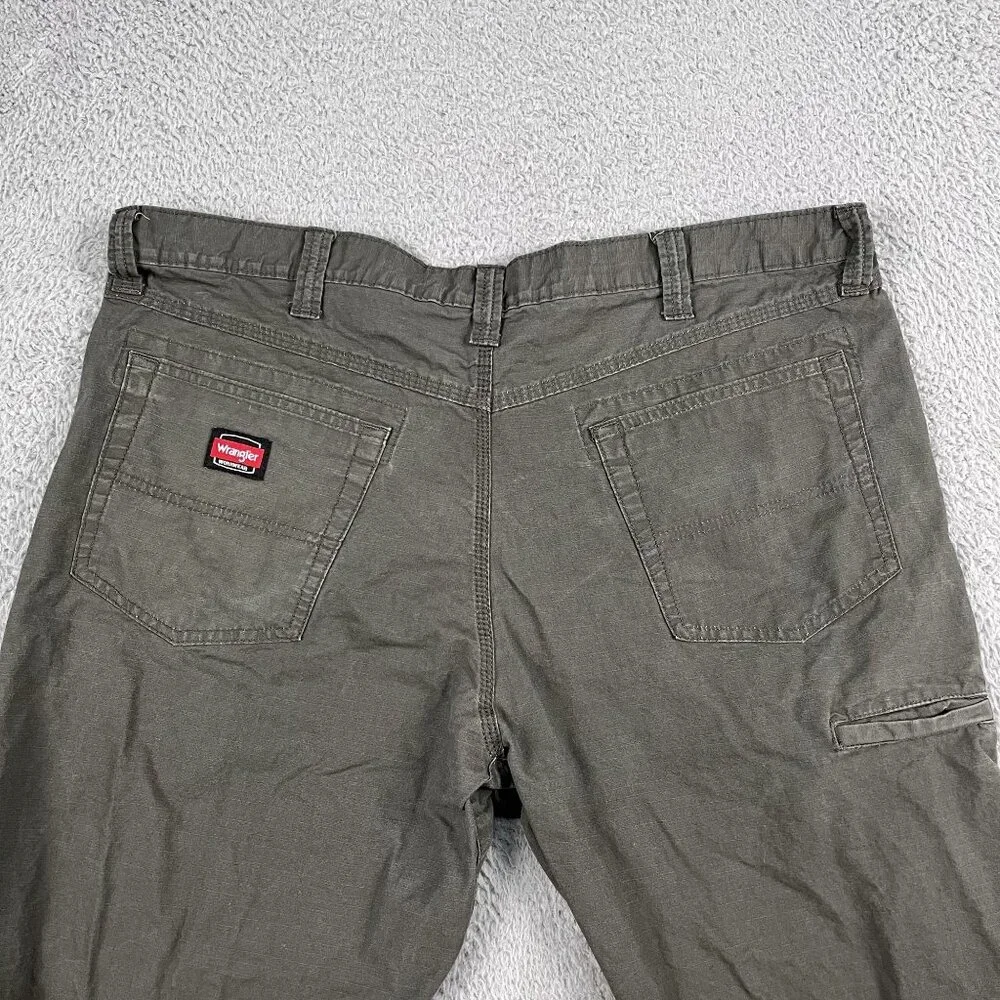 Wrangler Pants Mens 40x28 Relaxed Ripstop‎ Workwear Green High Rise